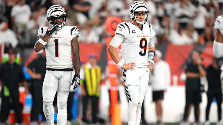 Sep 25, 2023; Cincinnati, Ohio, USA; Cincinnati Bengals wide receiver Ja'Marr Chase (1) and