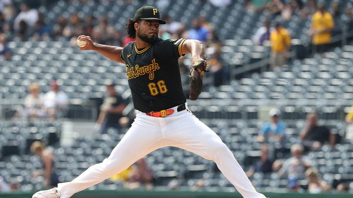 Sep 17, 2026; Pittsburgh, Pennsylvania, USA;  Pittsburgh Pirates starting pitcher Wilber Dotel (66) delivers a pitch against the Milwaukee Brewers during the first inning at PNC Park.  Mandatory Credit: Charles LeClaire-Imagn Images