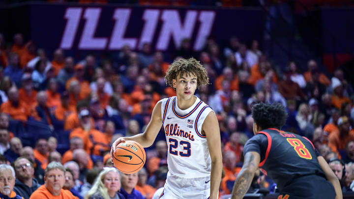  Illinois Fighting Illini guard Keaton Wagler (23) 