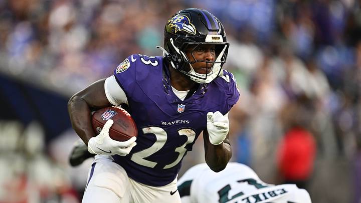 Aug 15, 2026; Baltimore, Maryland, USA; Baltimore Ravens running back Adam Randall (23) looks for running room in the first quarter against the Philadelphia Eagles at M&T Bank Stadium. Mandatory Credit: Jamie Sabau-Imagn Images Aug 15, 2026; Baltimore, Maryland, USA; Baltimore Ravens running back Adam Randall (23) looks for running room in the first quarter against the Philadelphia Eagles at M&T Bank Stadium. Mandatory Credit: Jamie Sabau-Imagn Images