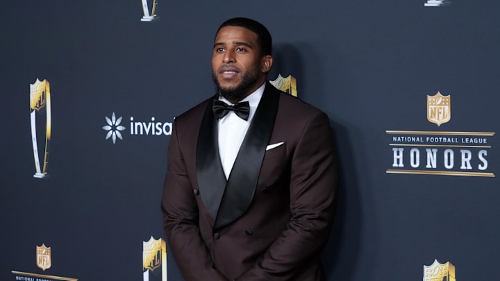 Feb 5, 2026; San Francisco, CA, USA; Bobby Wagner on the NFL Honors Red Carpet before Super Bowl LX at Palace of Fine Arts. Mandatory Credit: Kirby Lee-Imagn Images