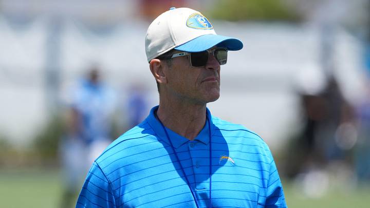 Jun 17, 2026; El Segundo, CA, USA; Los Angeles Chargers coach Jim Harbaugh during minicamp at The Bolt. Mandatory Credit: Kirby Lee-Imagn Images Jun 17, 2026; El Segundo, CA, USA; Los Angeles Chargers coach Jim Harbaugh during minicamp at The Bolt. Mandatory Credit: Kirby Lee-Imagn Images