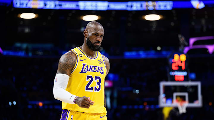 Mar 14, 2026; Los Angeles, California, USA; Los Angeles Lakers forward LeBron James (23). Mandatory Credit: William Liang-Imagn Images Mar 14, 2026; Los Angeles, California, USA; Los Angeles Lakers forward LeBron James (23). Mandatory Credit: William Liang-Imagn Images
