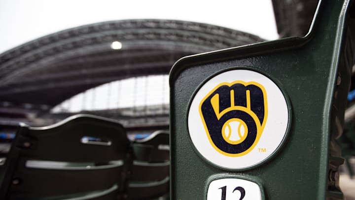 Jun 15, 2025; Milwaukee, Wisconsin, USA;  General view of the Milwaukee Brewers logo on seating within American Family Field prior to the game against the St. Louis Cardinals. Mandatory Credit: Jeff Hanisch-Imagn Images