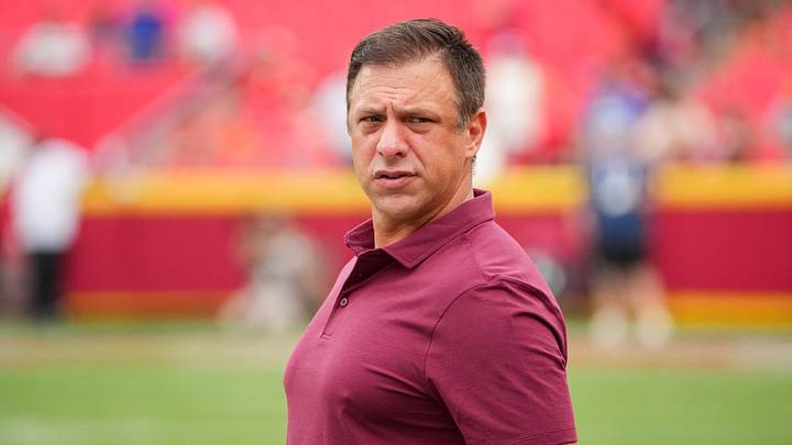 Aug 15, 2026; Kansas City, Missouri, USA; Kansas City Chiefs general manager Brett Veach watches warmups against the Los Angeles Rams prior to a pre season at Arrowhead Stadium. Mandatory Credit: Denny Medley-Imagn Images Aug 15, 2026; Kansas City, Missouri, USA; Kansas City Chiefs general manager Brett Veach watches warmups against the Los Angeles Rams prior to a pre season at Arrowhead Stadium. Mandatory Credit: Denny Medley-Imagn Images