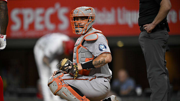 Jun 30, 2025; Arlington, Texas, USA; Baltimore Orioles catche Gary Sanchez (99) replaces Baltimore Orioles catcher Chadwick Tromp (not pictured) during the third inning at Globe Life Field. Mandatory Credit: Jerome Miron-Imagn Images Jun 30, 2025; Arlington, Texas, USA; Baltimore Orioles catche Gary Sanchez (99) replaces Baltimore Orioles catcher Chadwick Tromp (not pictured) during the third inning at Globe Life Field. Mandatory Credit: Jerome Miron-Imagn Images