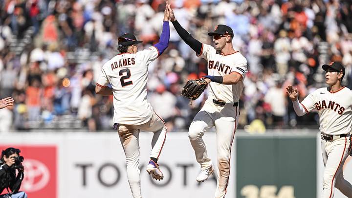 San Francisco Giants shortstop Willy Adames and outfielder Jared Oliva.