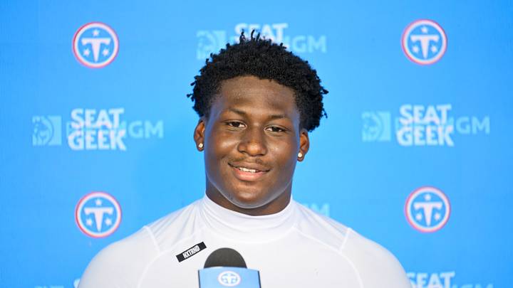 Aug 4, 2026; Nashville, TN, USA; Tennessee Titans linebacker Anthony Hill (53) talks with the media during training camp at Vanderbilt Health Football Center. Mandatory Credit: Steve Roberts-Imagn Images Aug 4, 2026; Nashville, TN, USA; Tennessee Titans linebacker Anthony Hill (53) talks with the media during training camp at Vanderbilt Health Football Center. Mandatory Credit: Steve Roberts-Imagn Images