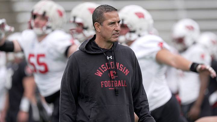 Wisconsin head coach Luke Fickell is shown during football practice Thursday, August 6, 2026 at Camp Randall Stadium in Madison, Wisconsin.