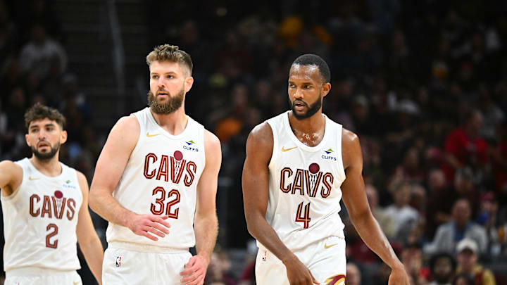 Ty Jerome, Dean Wade and Evan Mobley, Cleveland Cavaliers