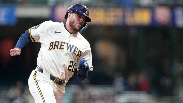 Apr 29, 2026; Milwaukee, Wisconsin, USA; Milwaukee Brewers left fielder Brandon Lockridge (20) runs to third base against the Arizona Diamondbacks in the third inning at American Family Field. Mandatory Credit: Michael McLoone-Imagn Images Apr 29, 2026; Milwaukee, Wisconsin, USA; Milwaukee Brewers left fielder Brandon Lockridge (20) runs to third base against the Arizona Diamondbacks in the third inning at American Family Field. Mandatory Credit: Michael McLoone-Imagn Images