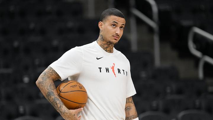 Apr 10, 2026; Milwaukee, Wisconsin, USA;  Milwaukee Bucks forward Kyle Kuzma (18) during warmups prior to the game against the Brooklyn Nets at Fiserv Forum. Mandatory Credit: Jeff Hanisch-Imagn Images