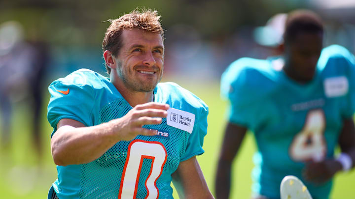 Aug 15, 2024; Miami Gardens, FL, USA; Miami Dolphins wide receiver Braxton Berrios (0) works out during joint practice with the Washington Commanders at Baptist Health Training Complex. Mandatory Credit: Sam Navarro-Imagn Images Aug 15, 2024; Miami Gardens, FL, USA; Miami Dolphins wide receiver Braxton Berrios (0) works out during joint practice with the Washington Commanders at Baptist Health Training Complex. Mandatory Credit: Sam Navarro-Imagn Images