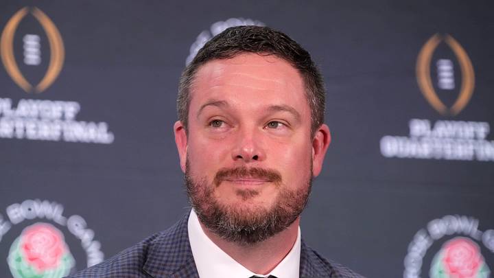 Dec 31, 2024; Los Angeles, California, USA; Oregon Ducks head coach Dan Lanning during the Rose Bowl head coaches press conference at Sheraton Grand LA. 