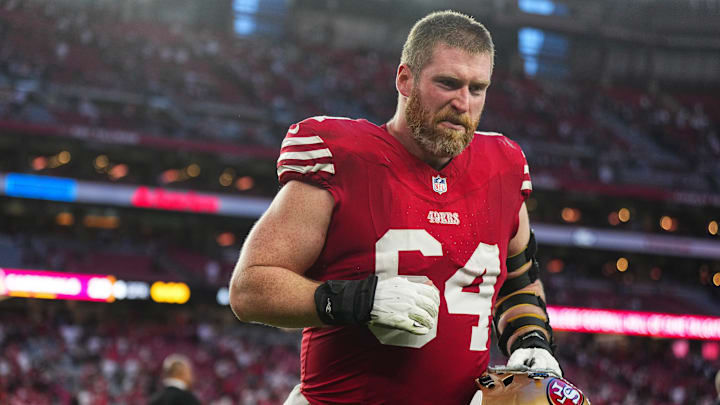 San Francisco 49ers center Jake Brendel (64)