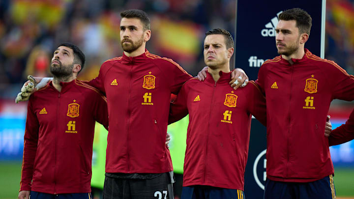 Jordi Alba, Unai Simon, Cesar Azpilicueta y Aymeric Laporte