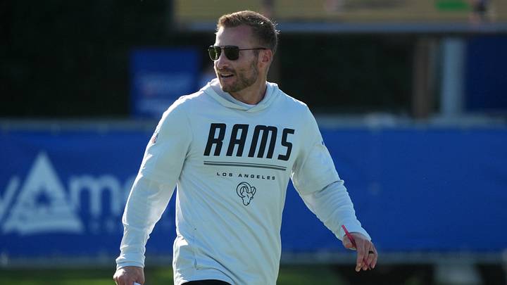 Jul 27, 2026; Westchester, CA, USA; Los Angeles Rams coach Sean McVay during training camp at Loyola Marymount University. Mandatory Credit: Kirby Lee-Imagn Images Jul 27, 2026; Westchester, CA, USA; Los Angeles Rams coach Sean McVay during training camp at Loyola Marymount University. Mandatory Credit: Kirby Lee-Imagn Images