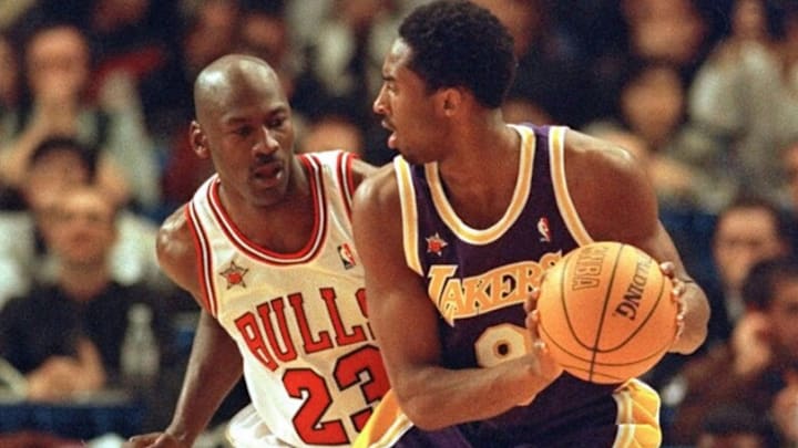 Michael Jordan guarding Kobe Bryant Michael Jordan guarding Kobe Bryant