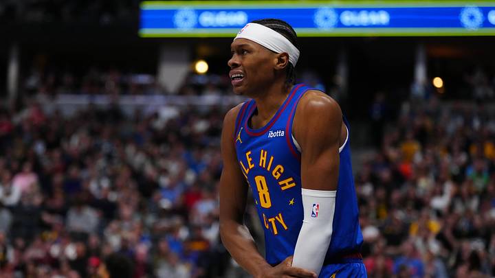 Mar 22, 2026; Denver, Colorado, USA; Denver Nuggets guard Peyton Watson (8) reacts in the first quarter against the Portland Trail Blazers at Ball Arena. Mandatory Credit: Ron Chenoy-Imagn Images Mar 22, 2026; Denver, Colorado, USA; Denver Nuggets guard Peyton Watson (8) reacts in the first quarter against the Portland Trail Blazers at Ball Arena. Mandatory Credit: Ron Chenoy-Imagn Images