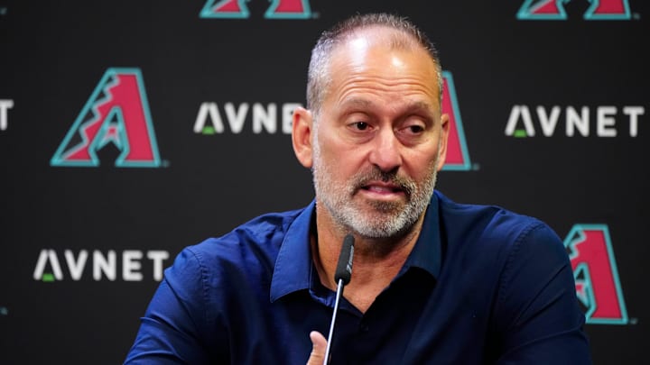 Diamondbacks head coach Torey Lovullo speaks to the media the day after the team was eliminated from playoff contention at Chase Field in Phoenix on Oct. 1, 2024.