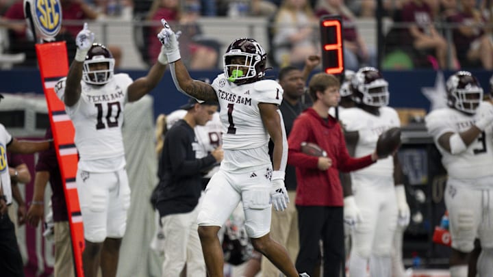 Sep 30, 2023; Arlington, Texas, USA; Texas A&M Aggies defensive back Bryce Anderson (1)