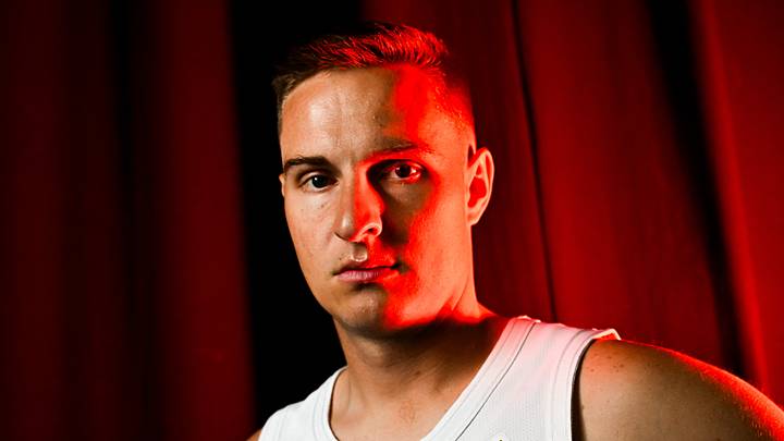 Sep 28, 2026; Cleveland, OH, USA; Cleveland Cavaliers guard Sam Merrill (5) poses for a photo during media day at Rocket Arena. Mandatory Credit: Ken Blaze-Imagn Images Sep 28, 2026; Cleveland, OH, USA; Cleveland Cavaliers guard Sam Merrill (5) poses for a photo during media day at Rocket Arena. Mandatory Credit: Ken Blaze-Imagn Images
