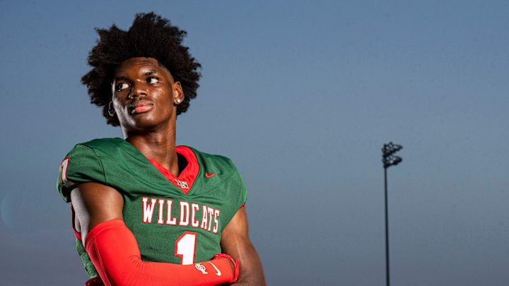 Lawrence North’s Monshun Sales poses for a photo Thursday, July 24, 2025, at Decatur Central High School in Indianapolis.