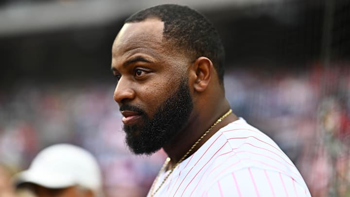 Mar 30, 2024; Philadelphia, Pennsylvania, USA; Former Philadelphia Eagle Fletcher Cox appears before