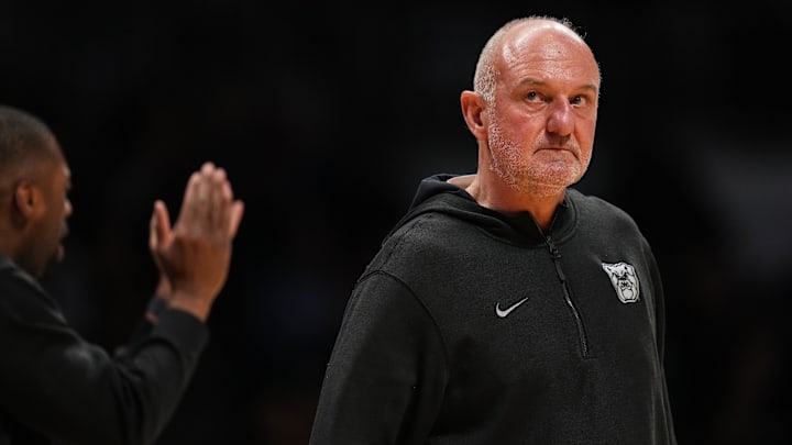 Butler Bulldogs head coach Thad Matta walks onto the court Wednesday, March 4, 2026, during the game at Hinkle Fieldhouse in Indianapolis. Butler Bulldogs head coach Thad Matta walks onto the court Wednesday, March 4, 2026, during the game at Hinkle Fieldhouse in Indianapolis.