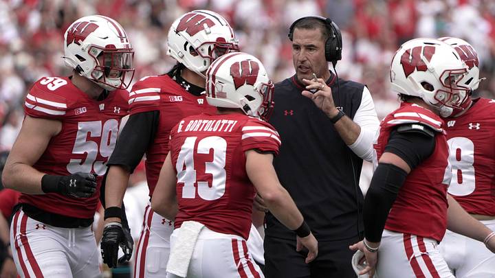 Wisconsin head coach Luke Fickell is shown during the second quarter of their game against Maryland Saturday, September 20, 2025 at Camp Randall Stadium in Madison, Wisconsin.