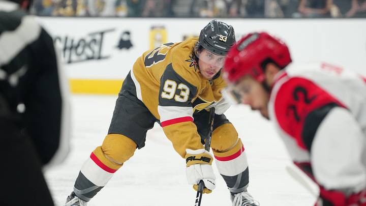 Jun 14, 2026; Las Vegas, Nevada, USA; Vegas Golden Knights right wing Mitch Marner (93) prepares for a faceoff during the first period against the Carolina Hurricanes in game six of the 2026 Stanley Cup Final at T-Mobile Arena. Mandatory Credit: Stephen R. Sylvanie-Imagn Images Jun 14, 2026; Las Vegas, Nevada, USA; Vegas Golden Knights right wing Mitch Marner (93) prepares for a faceoff during the first period against the Carolina Hurricanes in game six of the 2026 Stanley Cup Final at T-Mobile Arena. Mandatory Credit: Stephen R. Sylvanie-Imagn Images