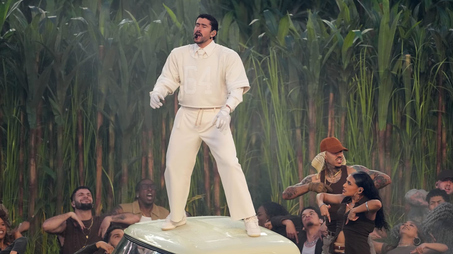 Bad Bunny Rocks His Upcoming Adidas Shoes in Super Bowl Halftime Show