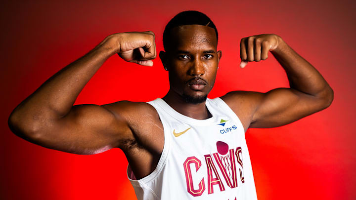 Cleveland Cavaliers forward Evan Mobley during media day at Rocket Arena.