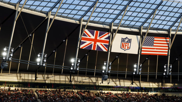 Oct 10, 2021; London, England, United Kingdom; A general view as fans watch a game featuring the Oct 10, 2021; London, England, United Kingdom; A general view as fans watch a game featuring the
