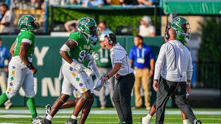 Tulane coach Will Hall Congratulates D vs South Alabama Tulane coach Will Hall Congratulates D vs South Alabama