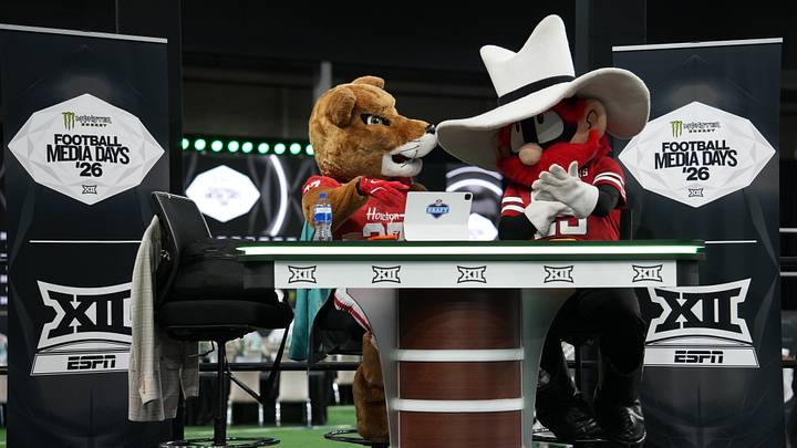 Houston Cougar mascot “Shasta” and Texas Tech’s “Red Raider” Mandatory Credit: Raymond Carlin III-Imagn Images Houston Cougar mascot “Shasta” and Texas Tech’s “Red Raider” Mandatory Credit: Raymond Carlin III-Imagn Images