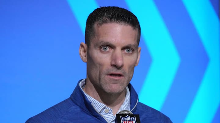 Feb 28, 2023; Indianapolis, IN, USA; Houston Texans general manager Nick Caserio during the NFL