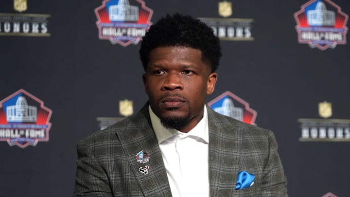 Feb 8, 2024; Las Vegas, NV, USA; Andre Johnson during the Pro Football Hall of Fame Class of 2024