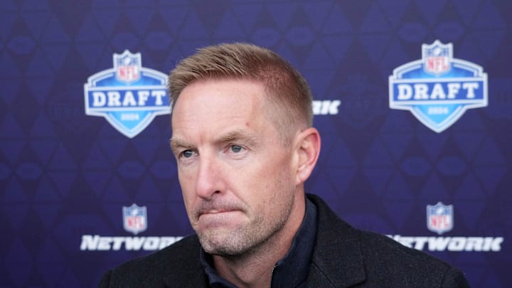 Apr 24, 2024; Detroit, MI, USA; NFL Network analyst Joel Klatt speaks to the media at the Play Football Prospect Clinic at The Corner Ballpark. Mandatory Credit: Kirby Lee-Imagn Images Apr 24, 2024; Detroit, MI, USA; NFL Network analyst Joel Klatt speaks to the media at the Play Football Prospect Clinic at The Corner Ballpark. Mandatory Credit: Kirby Lee-Imagn Images
