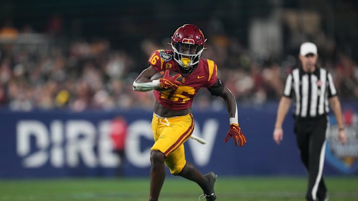 Dec 27, 2023; San Diego, CA, USA; Southern California Trojans wide receiver Tahj Washington (16)