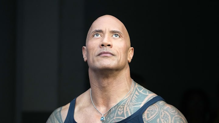 Sep 8, 2022; Inglewood, California, USA; American actor Dwayne Johnson attends the game between the