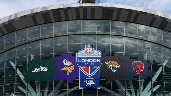 The view outside Tottenham Hotspurs Stadium, site of this year's Bears-Jaguars game and last week's Vikings-Jets game.