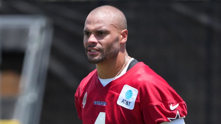 Dallas Cowboys quarterback Dak Prescott during training camp at the River Ridge Fields. 