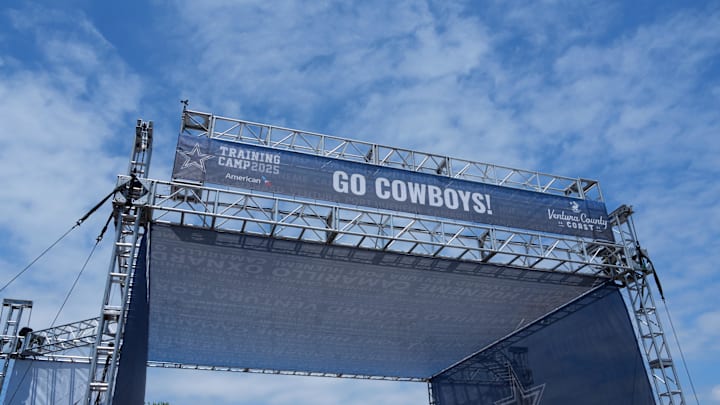 The entrance to Dallas Cowboys training camp at the River Ridge Fields in Oxnard, California. 