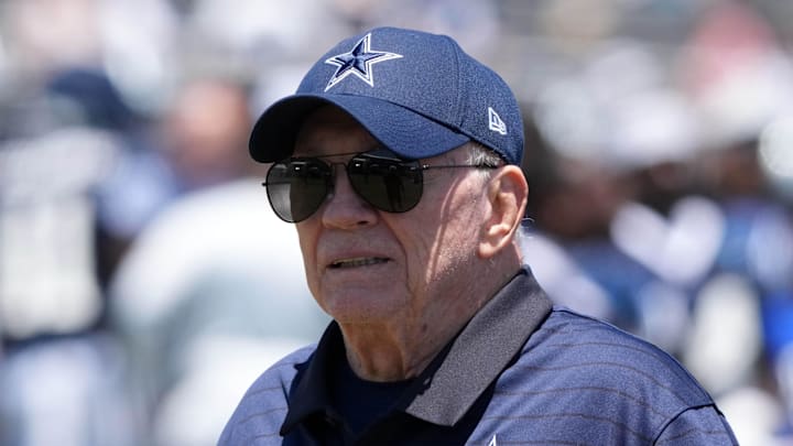 Dallas Cowboys owner Jerry Jones at training camp at the River Ridge Fields