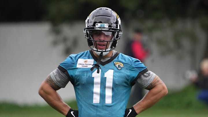 Jacksonville Jaguars wide receiver Parker Washington (11) during practice at The Grove. 
