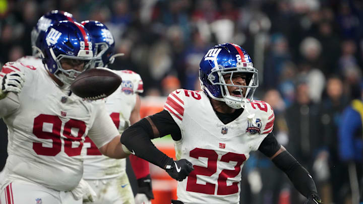 New York Giants cornerback Dru Phillips (22) is among those who will miss the team's Week 15 game against the Baltimore Ravens.