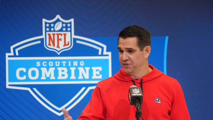 New York Giants general manager Joe Schoen at last year's NFL Scouting Combine at the Indiana Convention Center.  