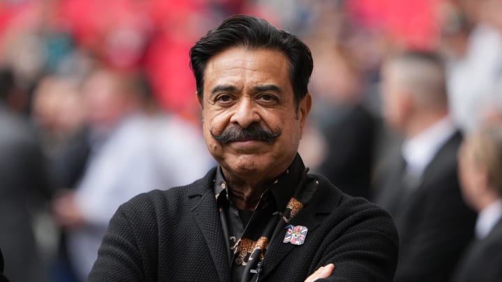 Oct 1, 2023; London, United Kingdom; Jacksonville Jaguars owner Shad Khan (Shahid Khan) attends an NFL International Series game against the Atlanta Falcons at Wembley Stadium. Mandatory Credit: Kirby Lee-USA TODAY Sports
