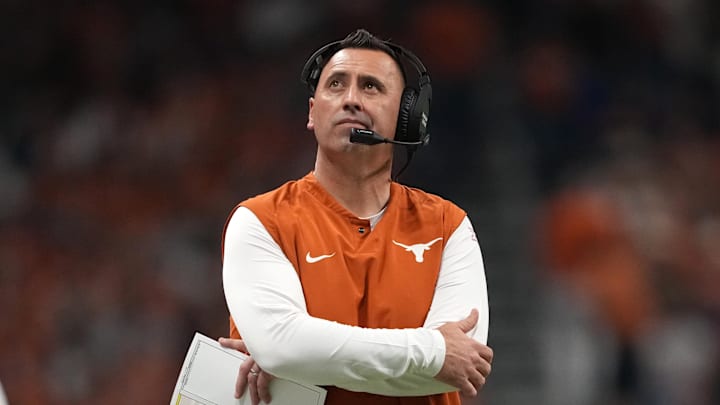 Texas Longhorns head coach Steve Sarkisian on Dec. 29, 2022, at Alamodome in San Antonio, Texas.